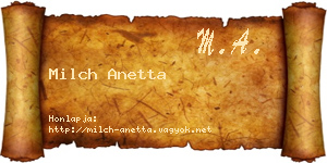 Milch Anetta névjegykártya